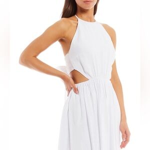 NWT Gianni Bini Trina cutout White Halter maxi Dress